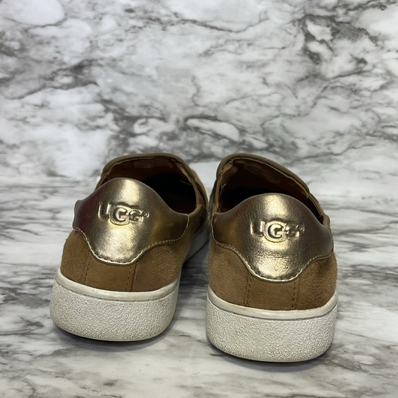 UGG Jass Slip On Suede Sneakers Shoes Gold Brown Chestnut Womens Sz 9 - Picture 4 of 14